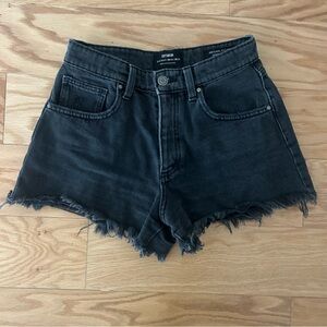 Cotton On Black Frayed Denim Shorts